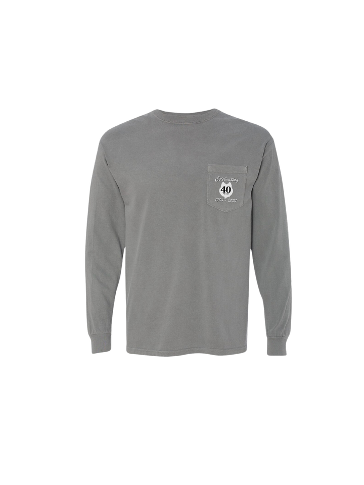 40th Badge Vintage Grey Long Sleeve