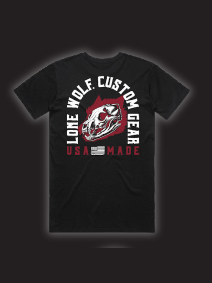 USA WOLF SKULL T
