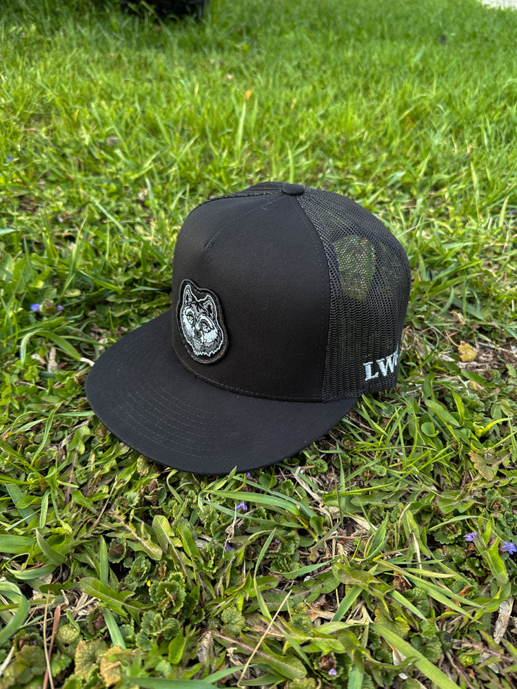 Wolf Head Flat Bill Trucker Hat